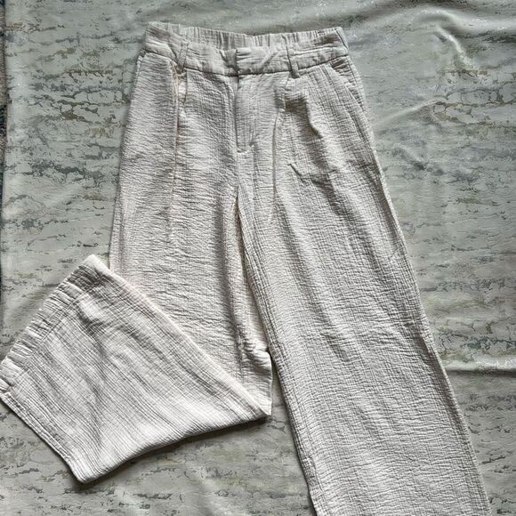 A New Day Wide Leg Rayon Cream Pants - Picture 1 of 11